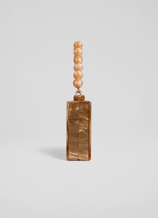 Maeve Gold Resin Box Clutch