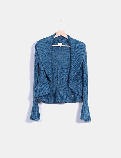 Camaïeu Blue coarse oil cardigan