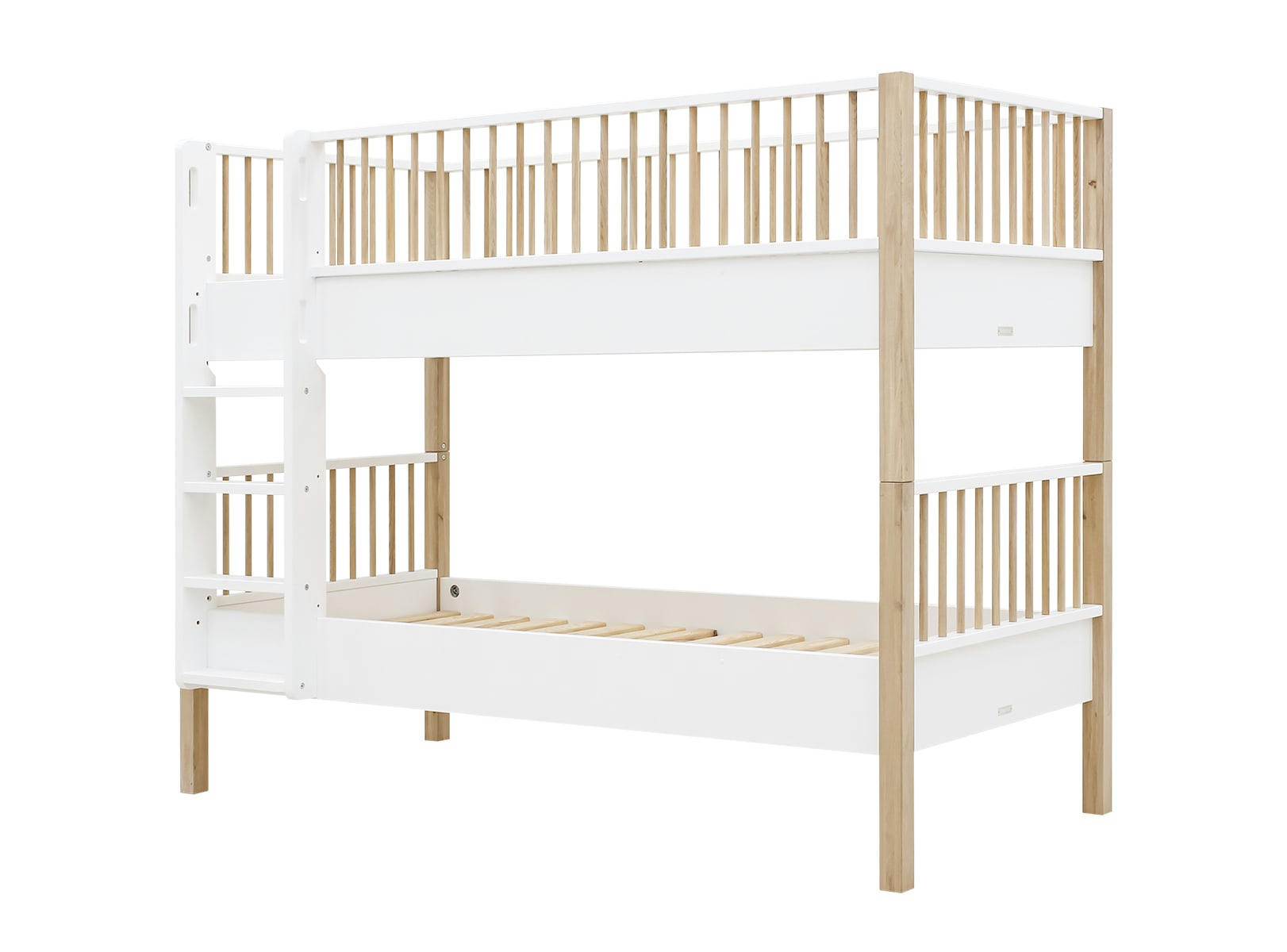 MIKA - Lits superposés combi 90x200 en MDF et chêne blanc