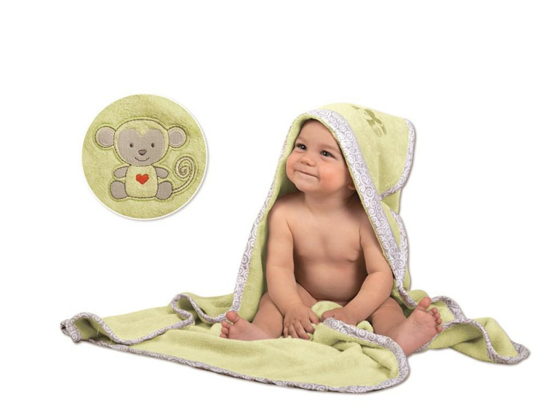 Okrycie kąpielowe niemowlęce 100x100 Bamboo seledynowy