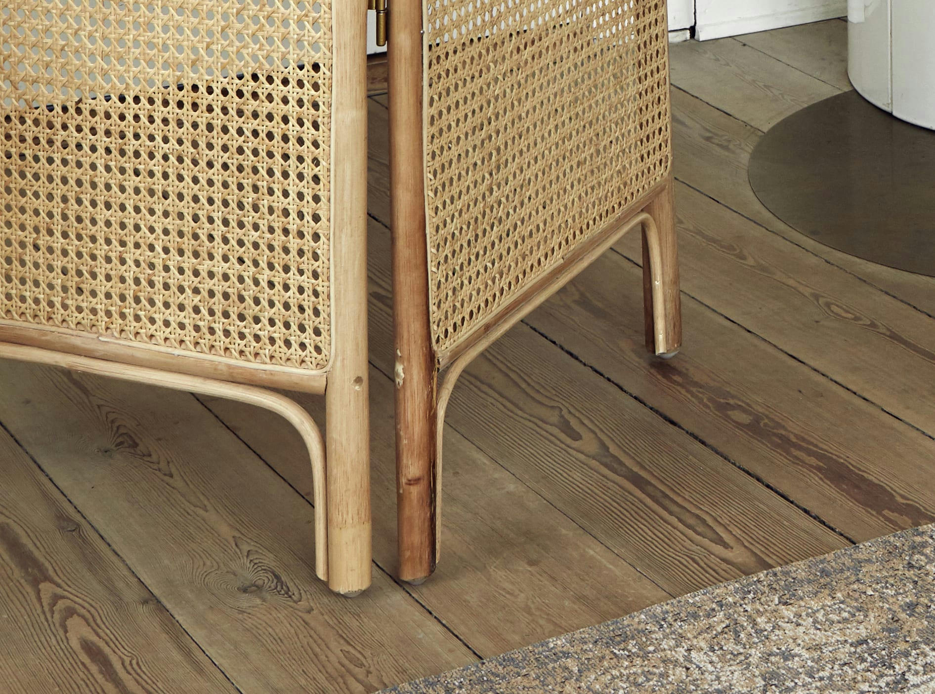 COLONIAL - Parevent en rotin beige