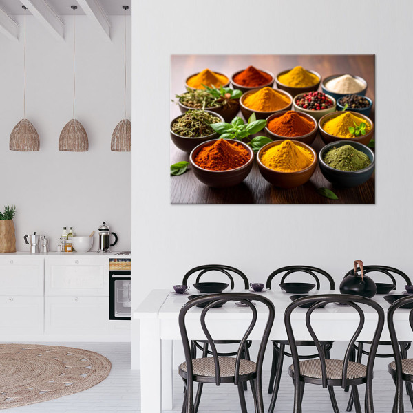 Obraz do kuchni restauracji baru, Przyprawy i zioła kolorowe 30x20