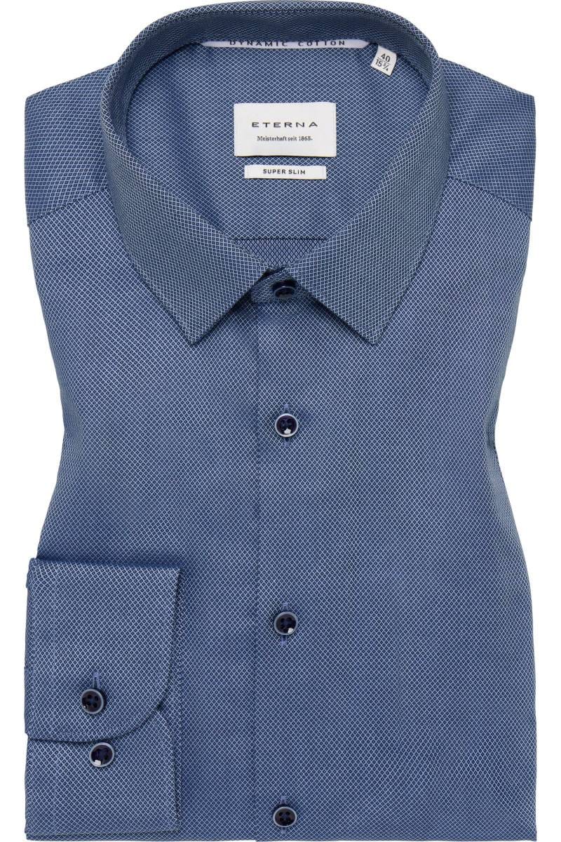 ETERNA Super Slim Dynamic Cotton Hemd dunkelblau, Strukturiert