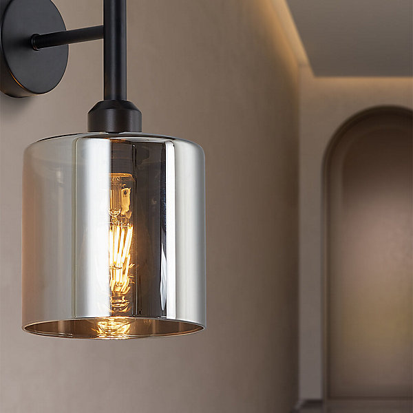 Applique murale décorative 1xE27 23W IP20 - Verre fumé