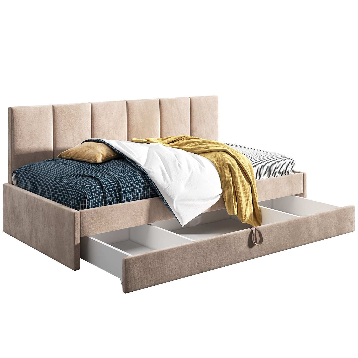 Łóżko młodzieżowe 80x200 Comfort Niko, Beżowy, Szuflada