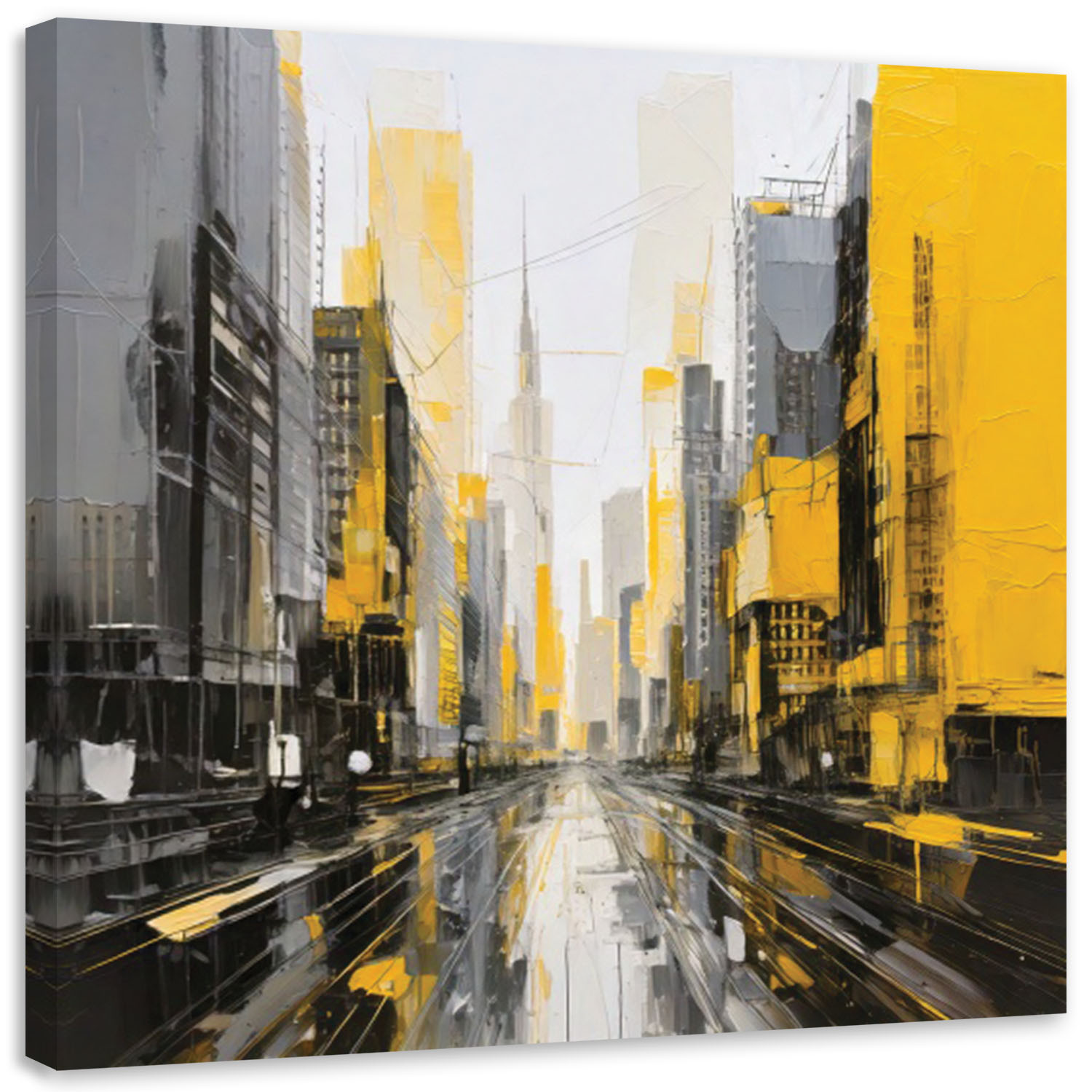 Feeby Obraz do sypialni, Miasto Nowoczesne Żółty 30x30
