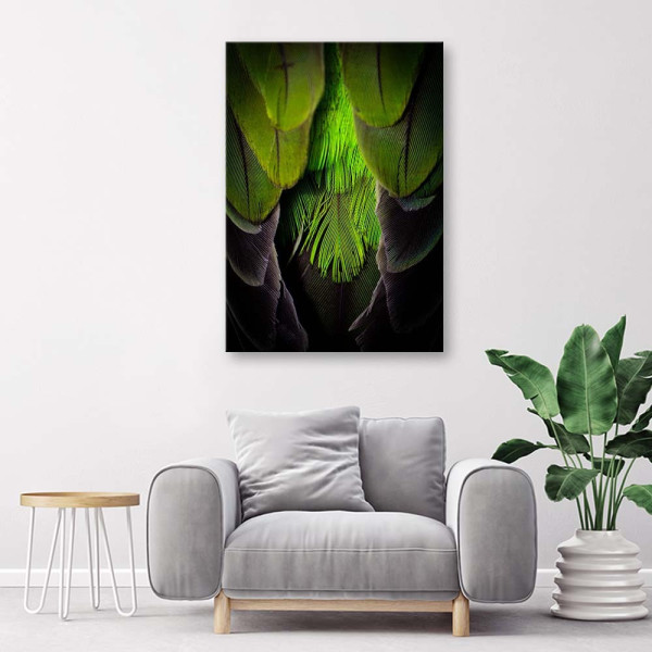 Feeby Obraz na płótnie Zielone pióra 40x60