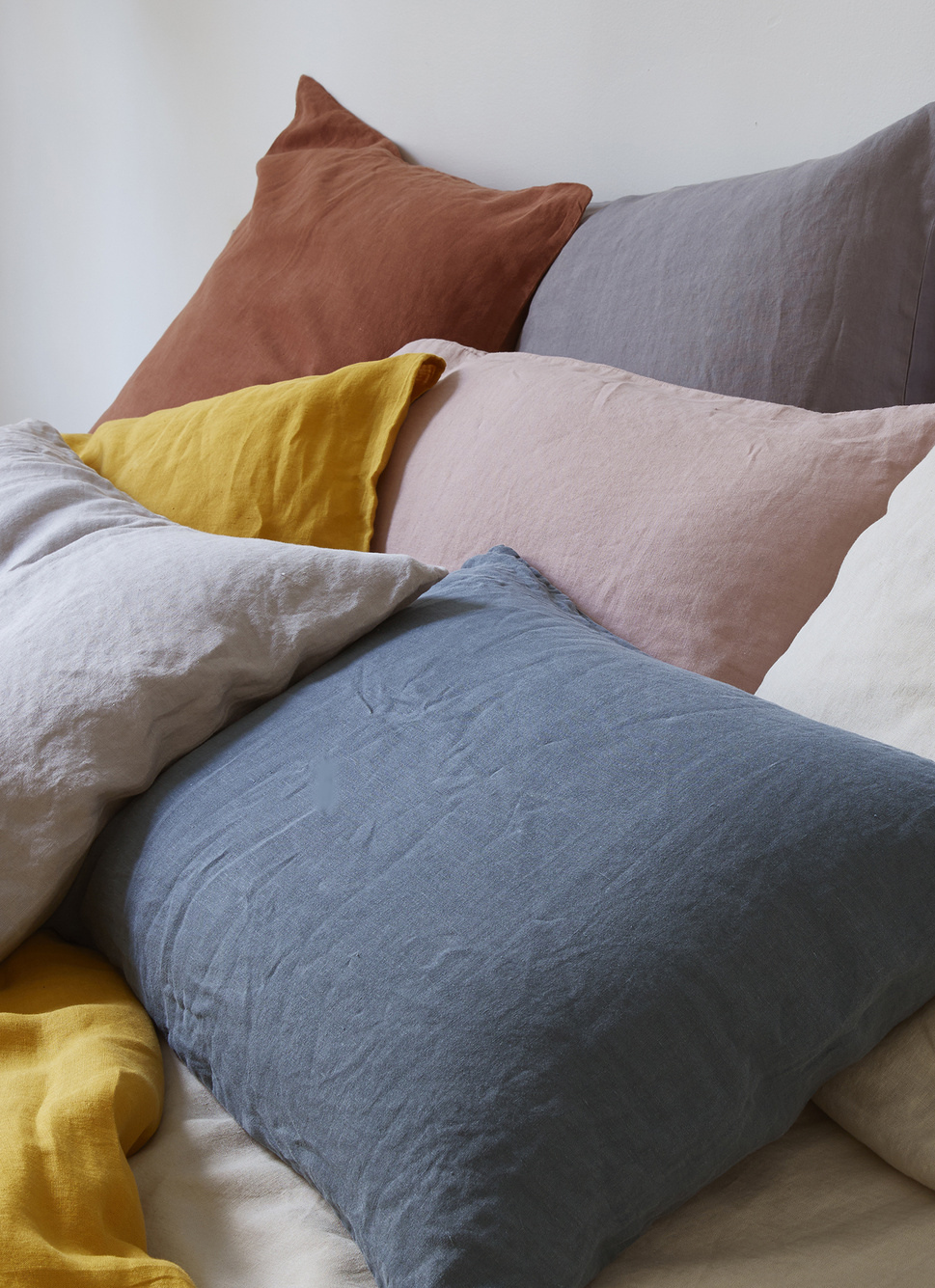 TAIE D'OREILLER UNIE EN LIN LAVÉ 165GR BLANC