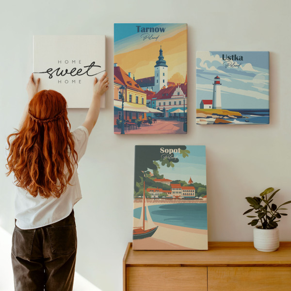 Obraz canvas 4 częściowy Miasta Polski |40x40, 40x60| Wallfluent