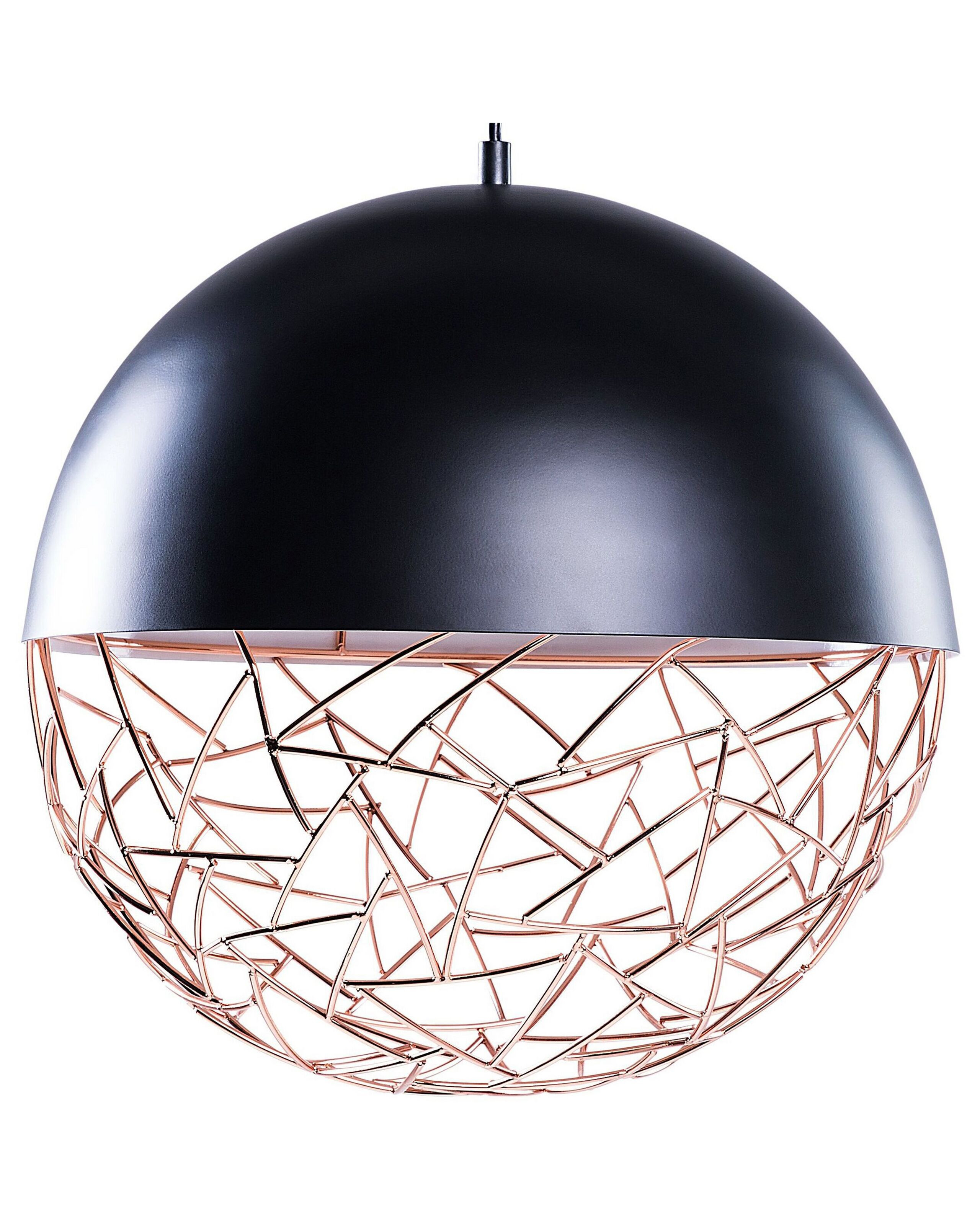 Lampa wisząca metalowa kula czarna