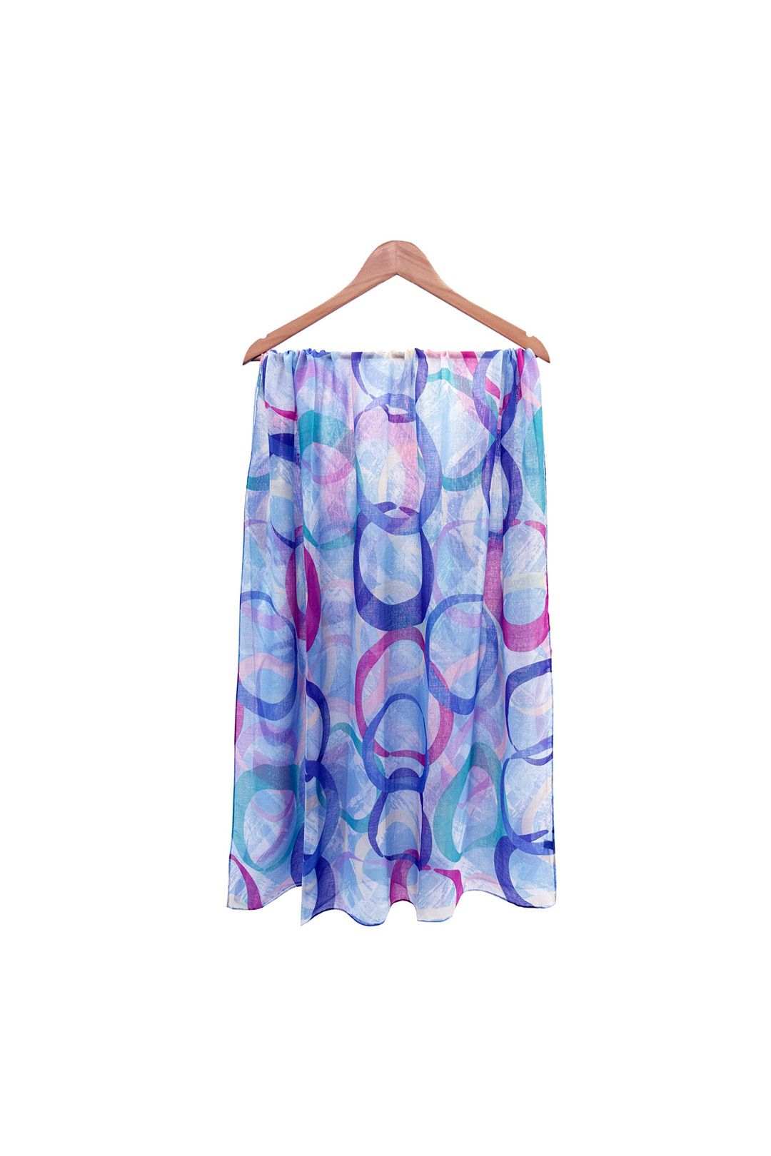 Vellin Abstract Circle Print Chiffon Scarf