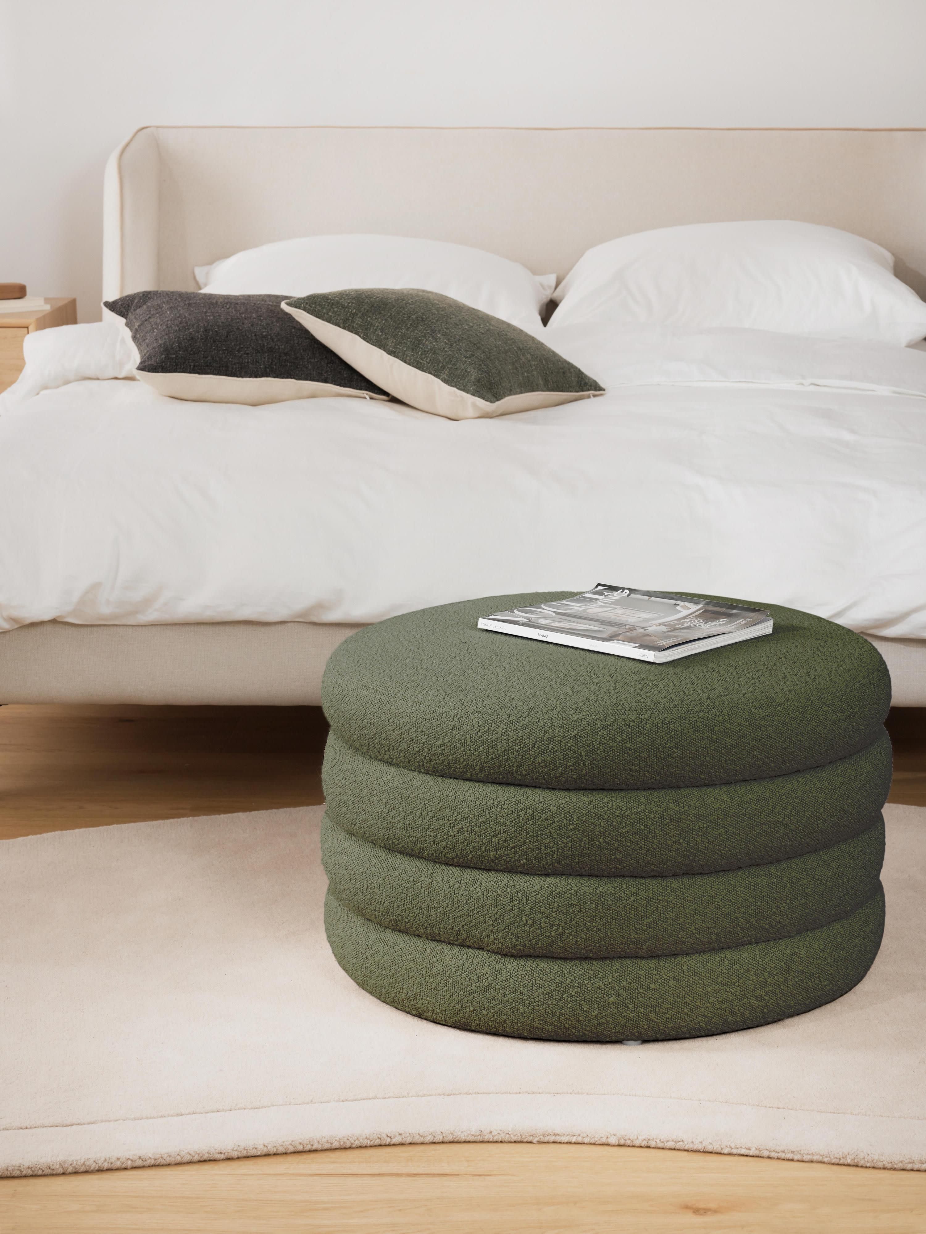 XL Bouclé-Polsterhocker Alto mit Stauraum