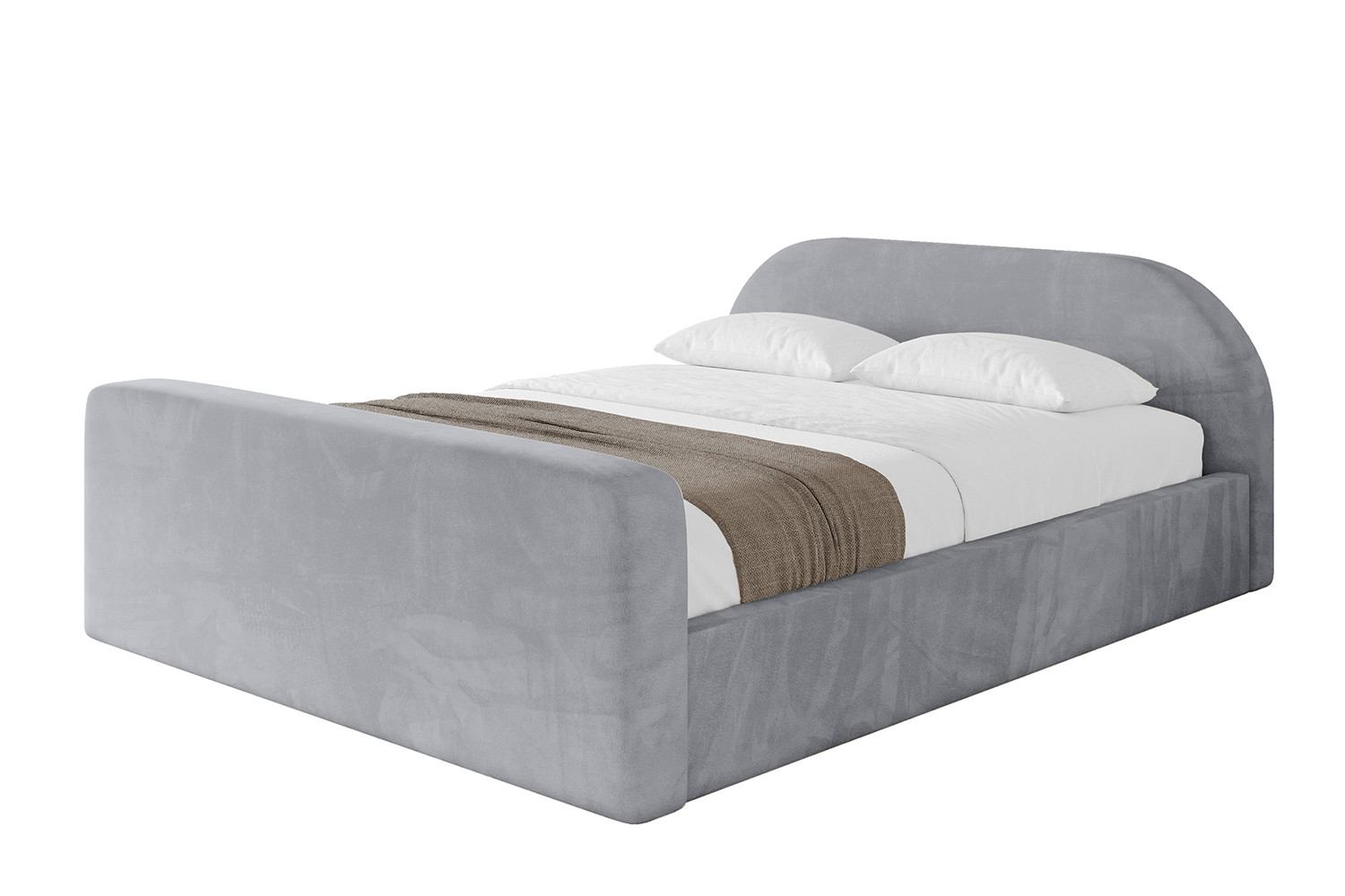 Łóżko tapicerowane z materacem   pojemnik TIVO-v1-Z-120x200 cm Jasnoszary