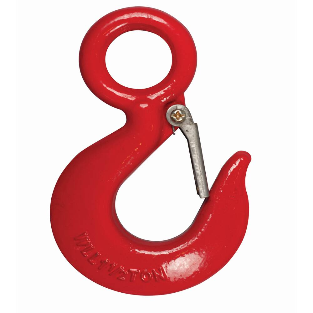Ben-Mor Durable Slip Hook with Safety Latch, Corrosion & Weather Resistant, Zinc-Plated, Red, 3/8-in