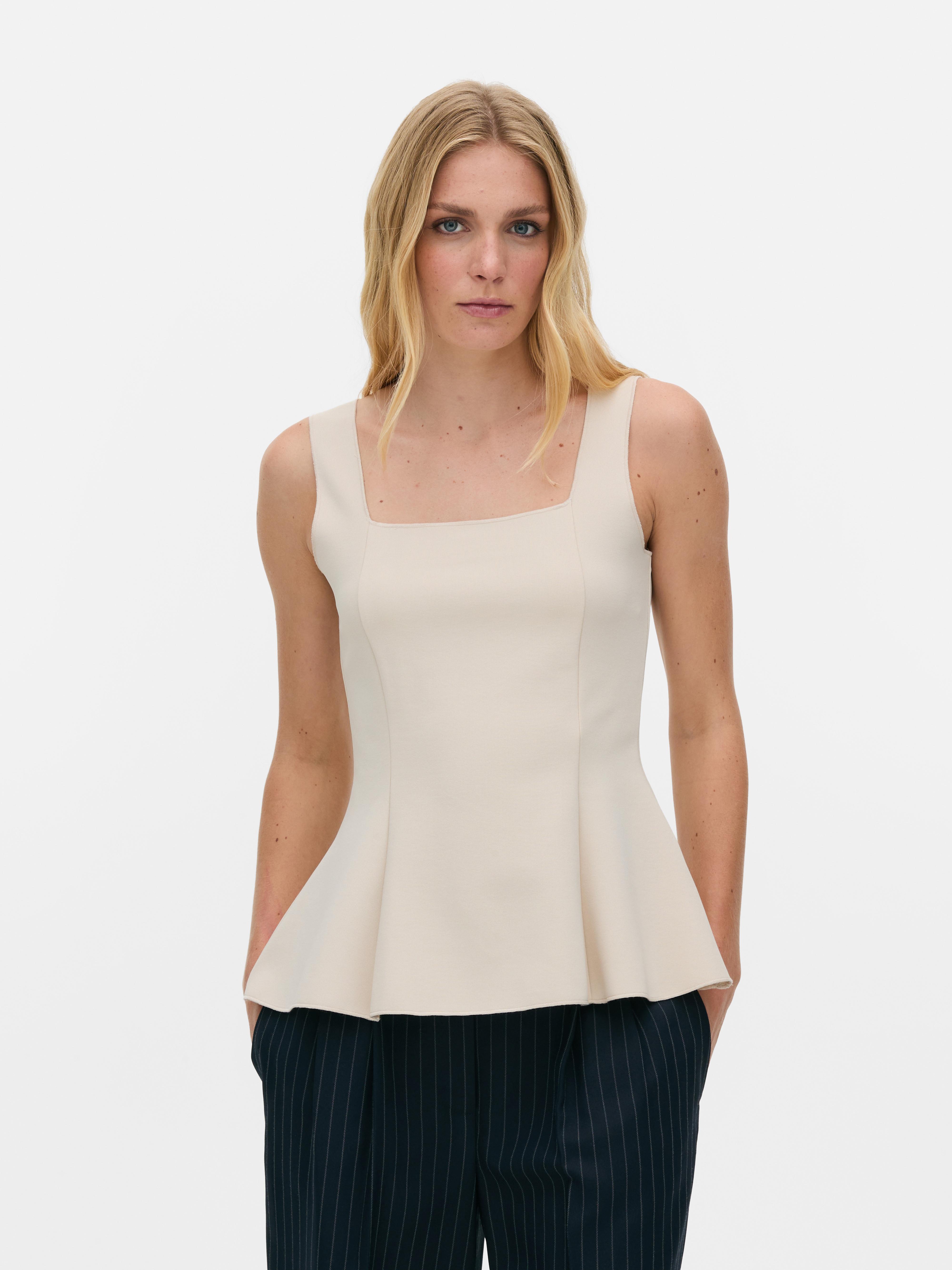 Square Neck Peplum Top