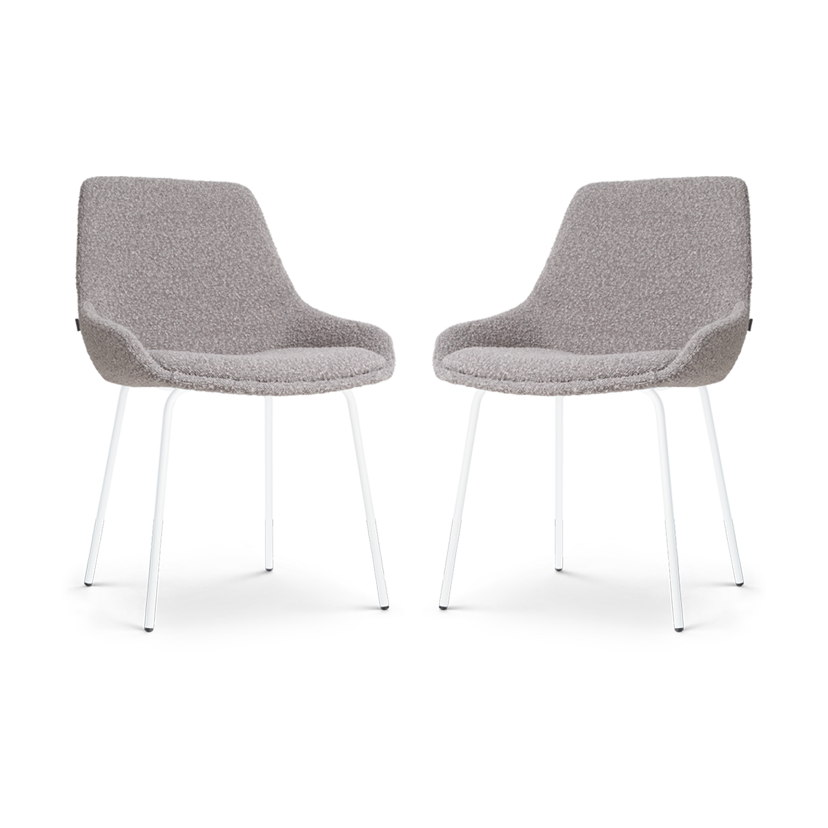 Nolon Nora-Isa Eetkamerstoelen Set van 2 - Bouclé Taupe - Wit
