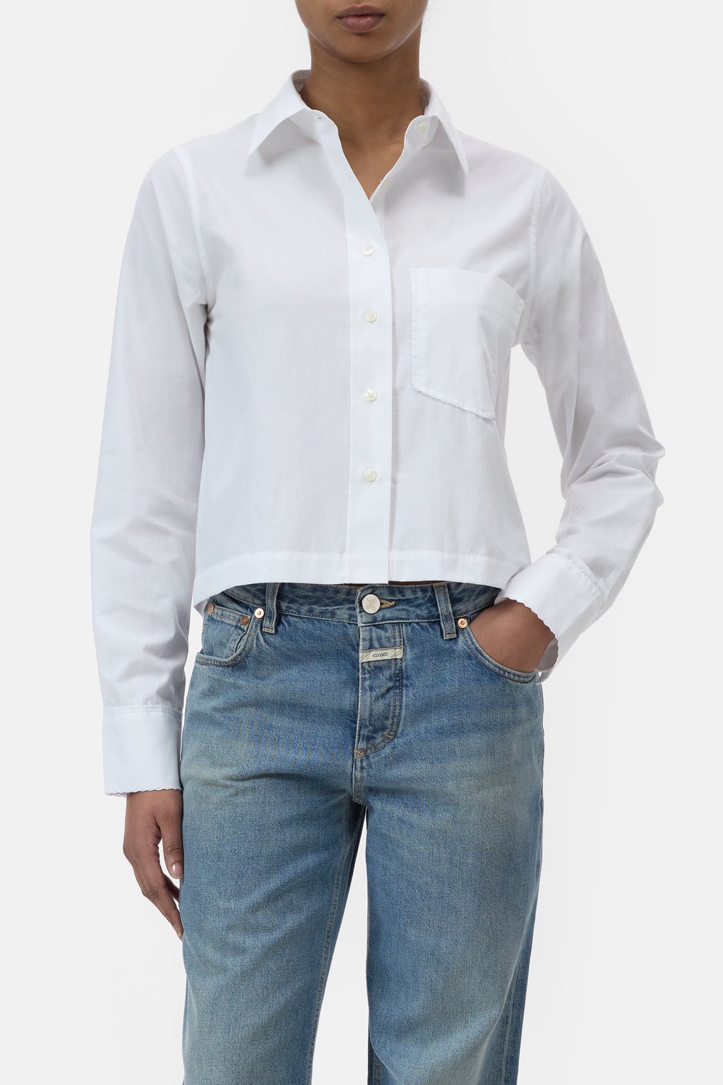 Bio-Baumwoll-Bluse mit Spitzen-Details