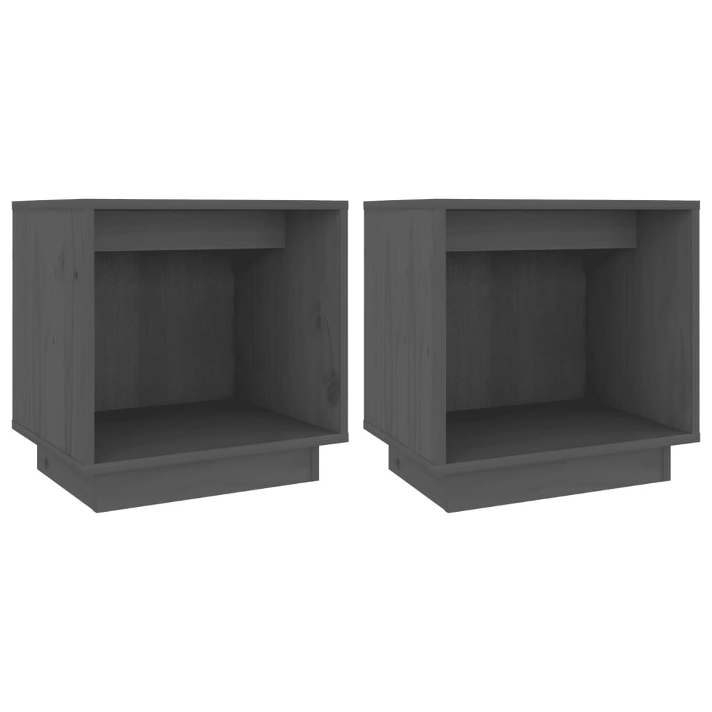 2x Szafka Nocna Stolik Komoda Szara Do Sypialni Pokoju Salonu 40x30x40 cm