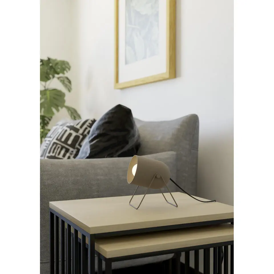 EGLO Tilston Tafellamp - E14 - 14.5 cm - Zandkleur - Kantelbaar