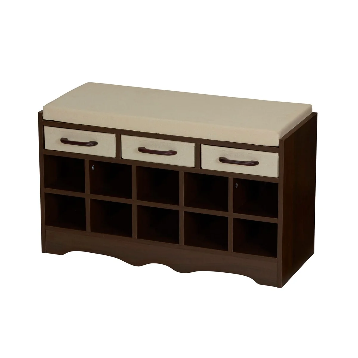 Household Essentials 10-Pocket Shoe Storage Bench