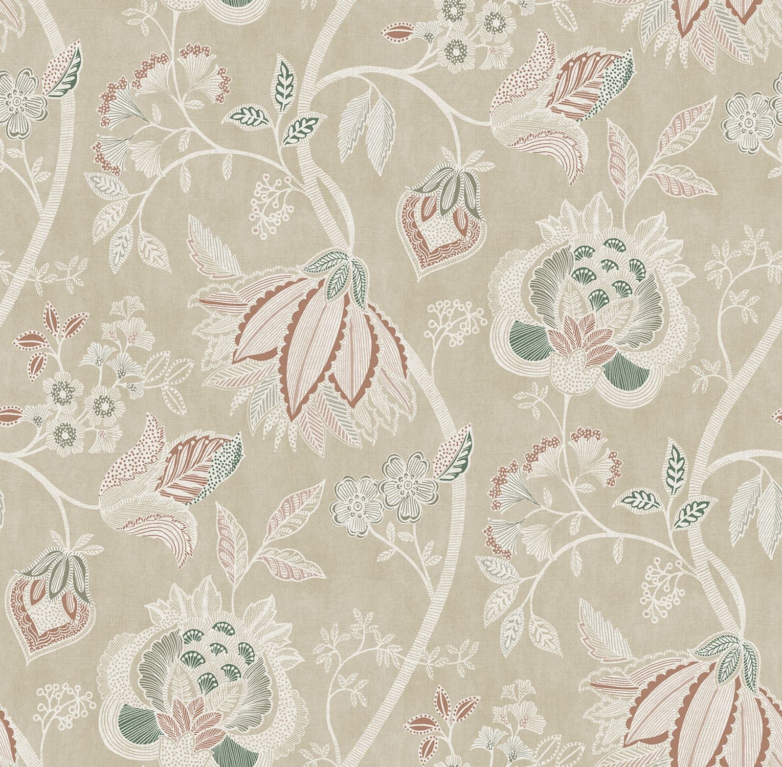 Sanders & Sanders behang bloemen beige - 53 cm x 10 m - 641006