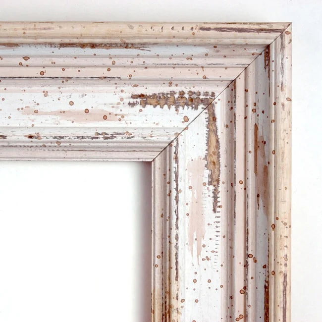 Framed Grey Cork Board, Alexandria White Wash