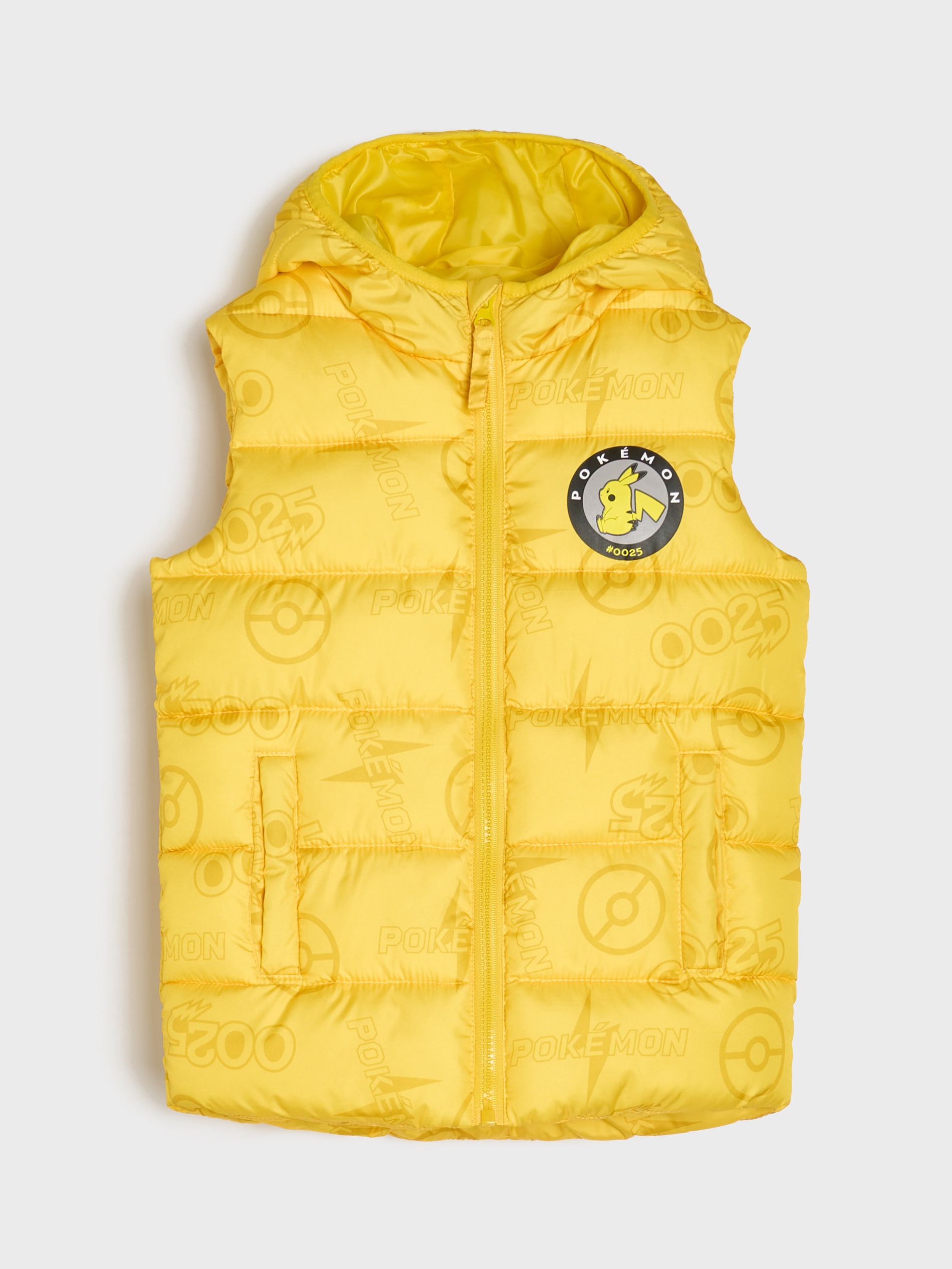 Pikowana kamizelka puffer z kapturem Pokemon