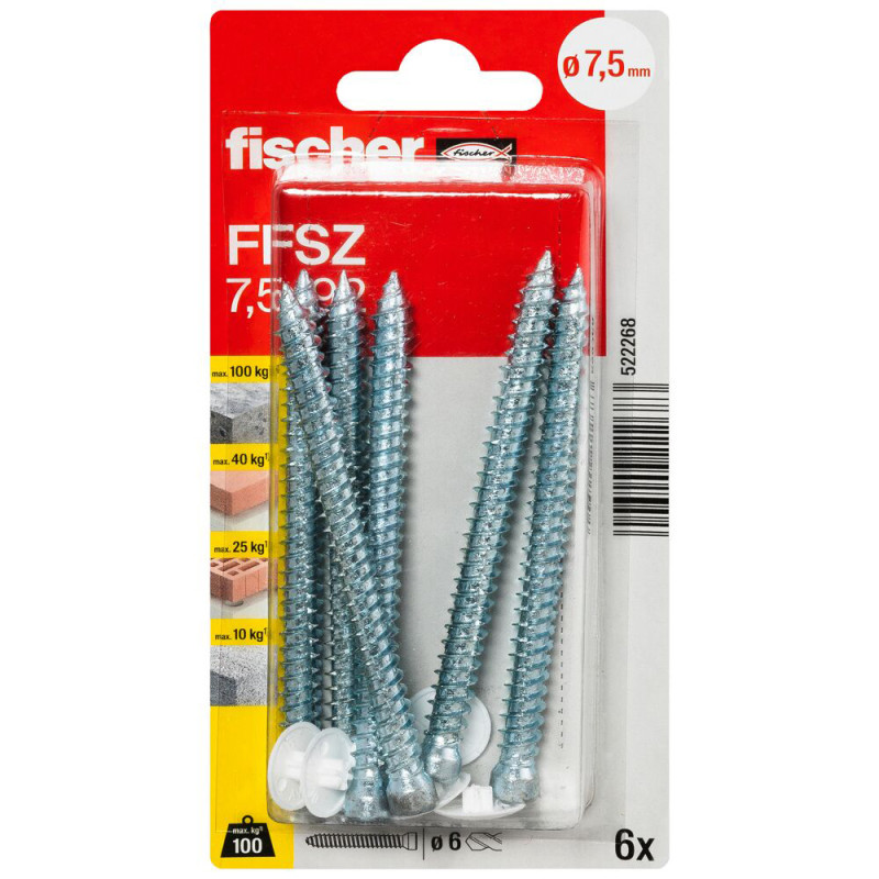Vis de fixation pour cadres FFSZ 7,5 x 92 mm 100 pièces