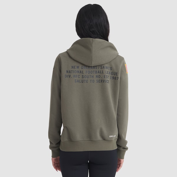 New Orleans Saints Nike Women's 2025 Salute to Service Sideline Standard Issue Dri-FIT Hoodie - Olive