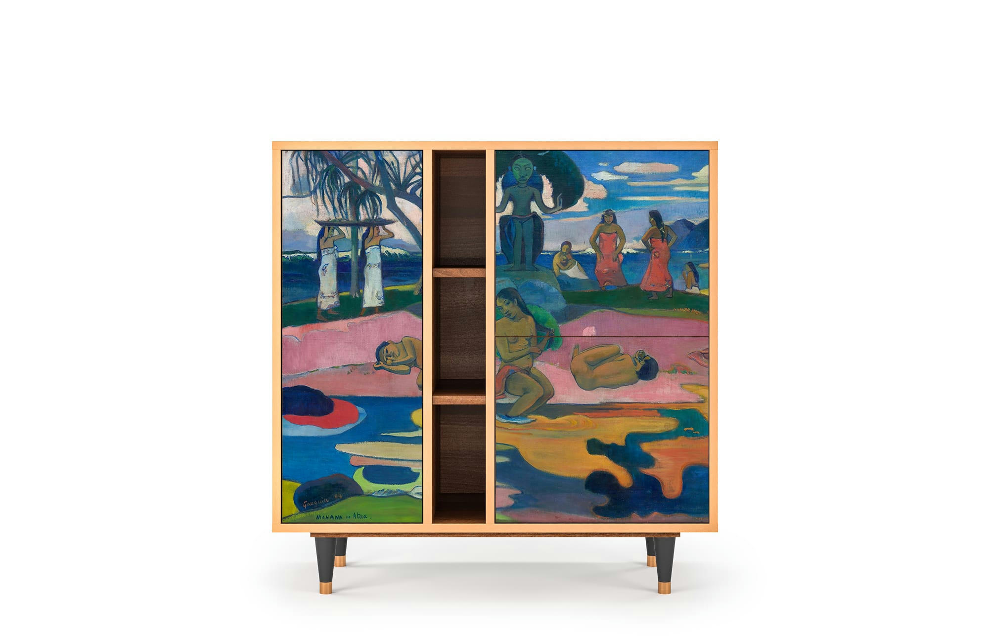 DAY OF THE GOD BY PAUL GAUGUIN - Buffet  multicolore 3 portes L 94 cm