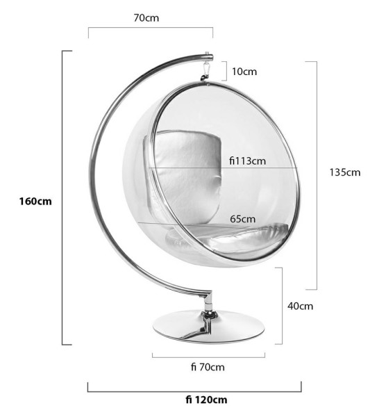 Fotel BUBBLE STAND VELVET poduszka beżowa