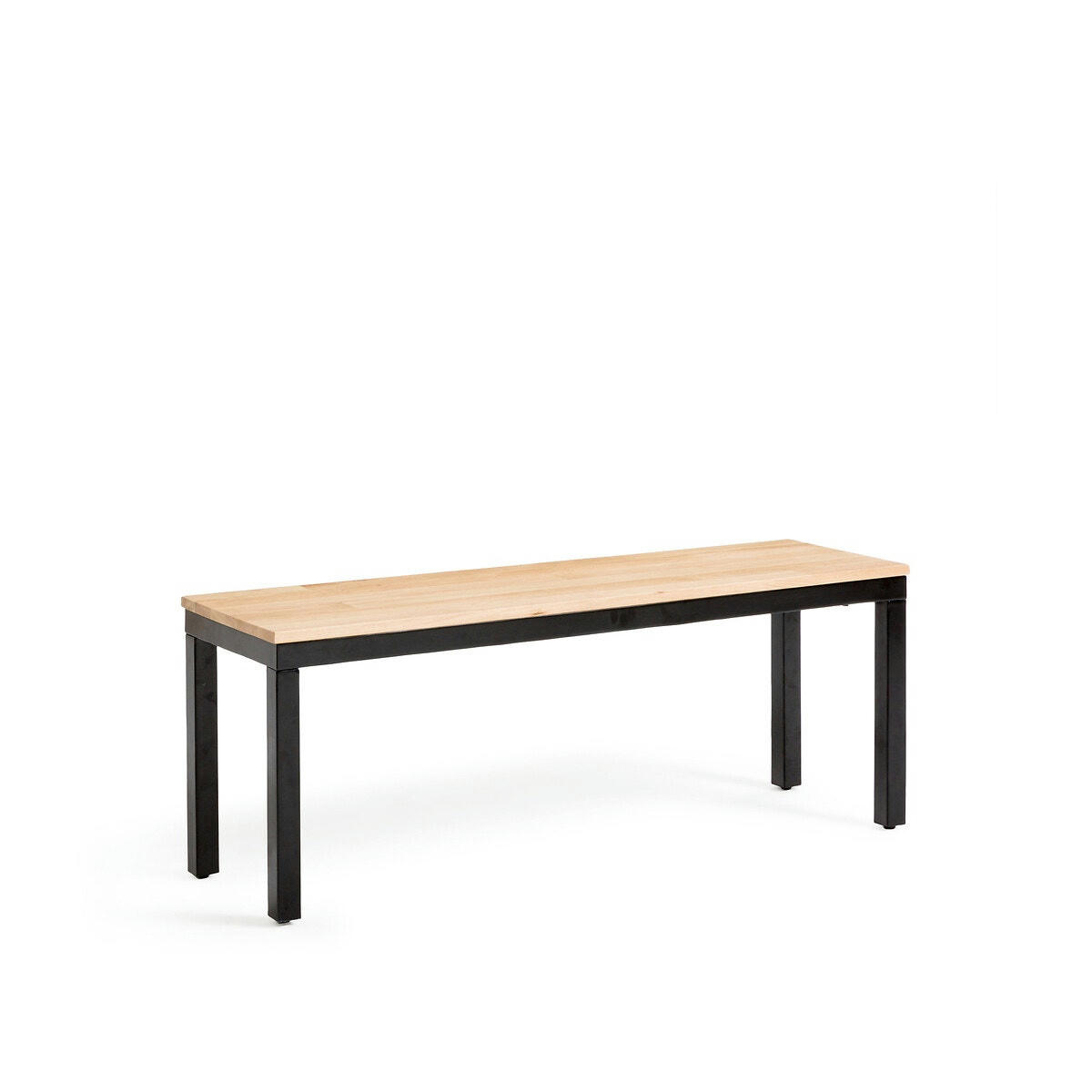 Banc chêne massif et métal acier L120 cm, Nairobi