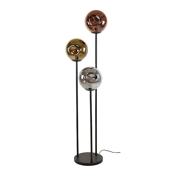 Lampadaire sur pied avec abat-jour en verre 3 lampes LAURA