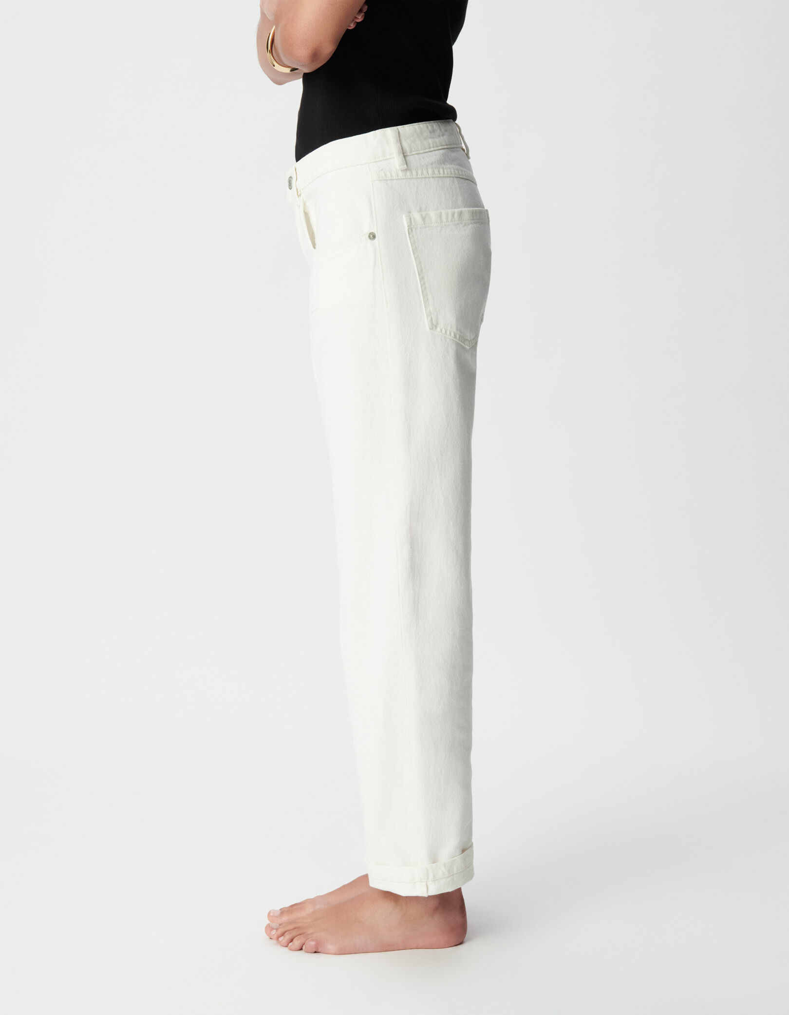 Jean droit blanc 7/8e Anders Femme