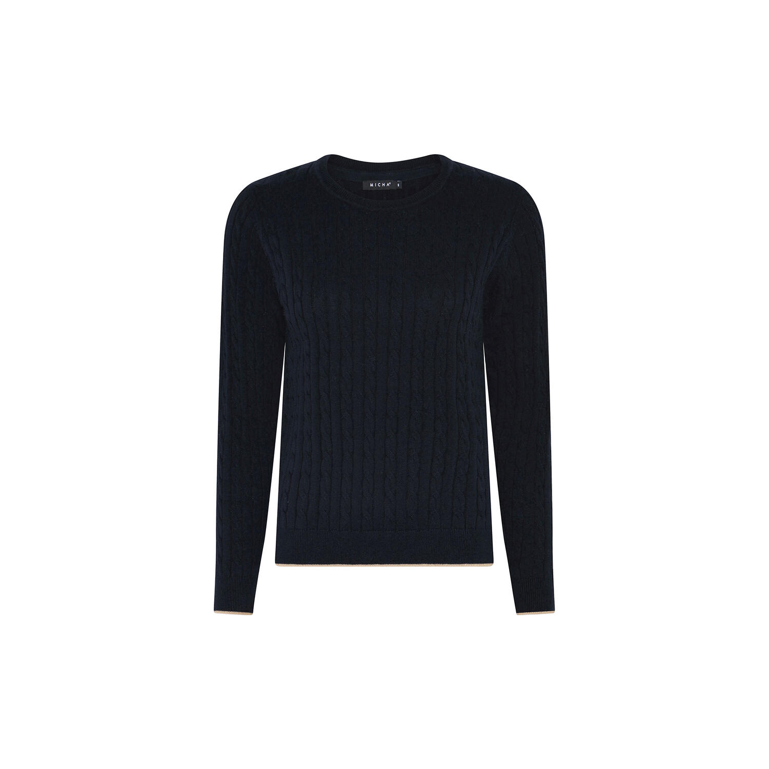 Classic Cable Knit, navy/beach sand