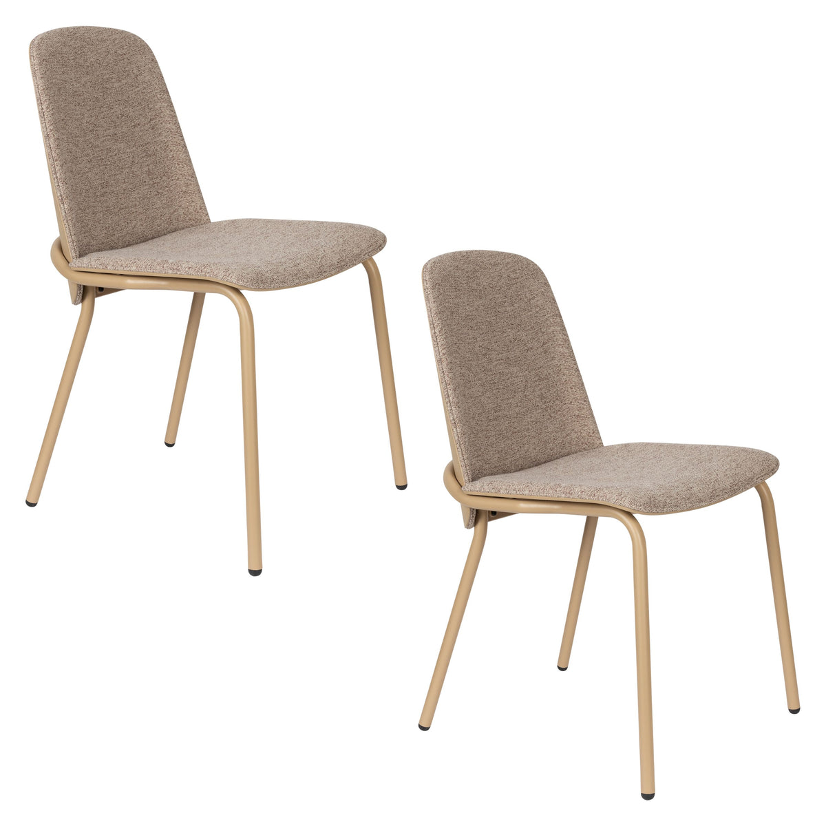 Zuiver Clip Eetkamerstoelen Beige - Set van 2