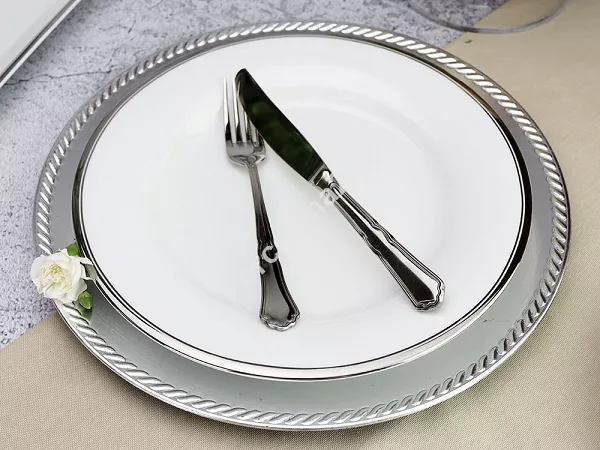 Serwis obiadowy na 12 osób (45 el.) Bogucice - Cleopatra Platin Plus 1174