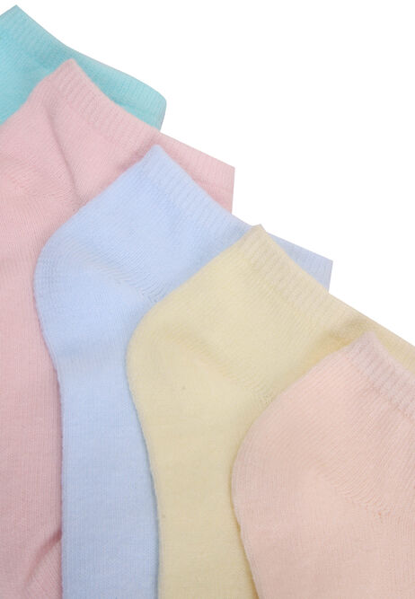 Girls 5pk Pink Pastel Trainer Socks