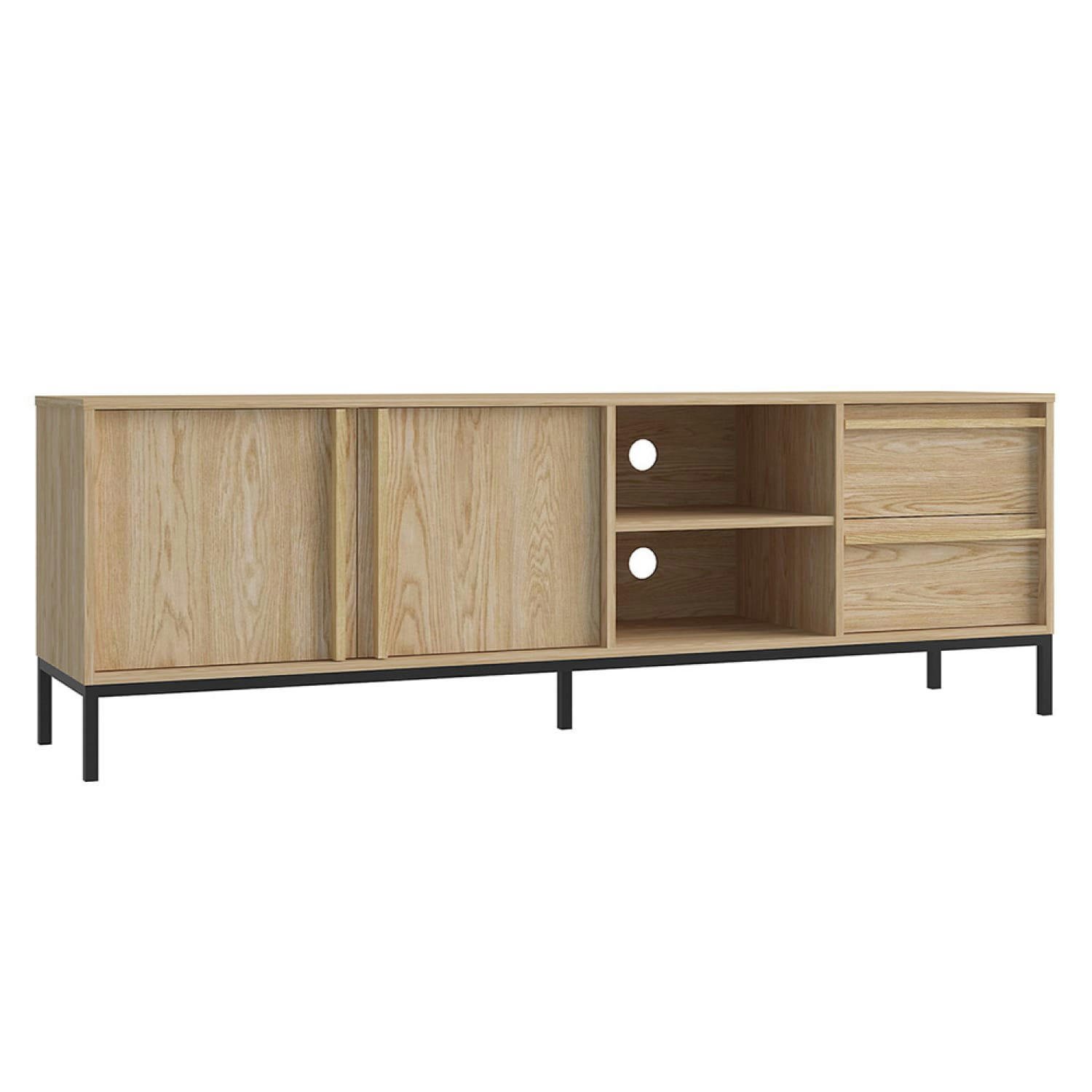 BUDAPEST - Buffet en bois avec rangements 180cm