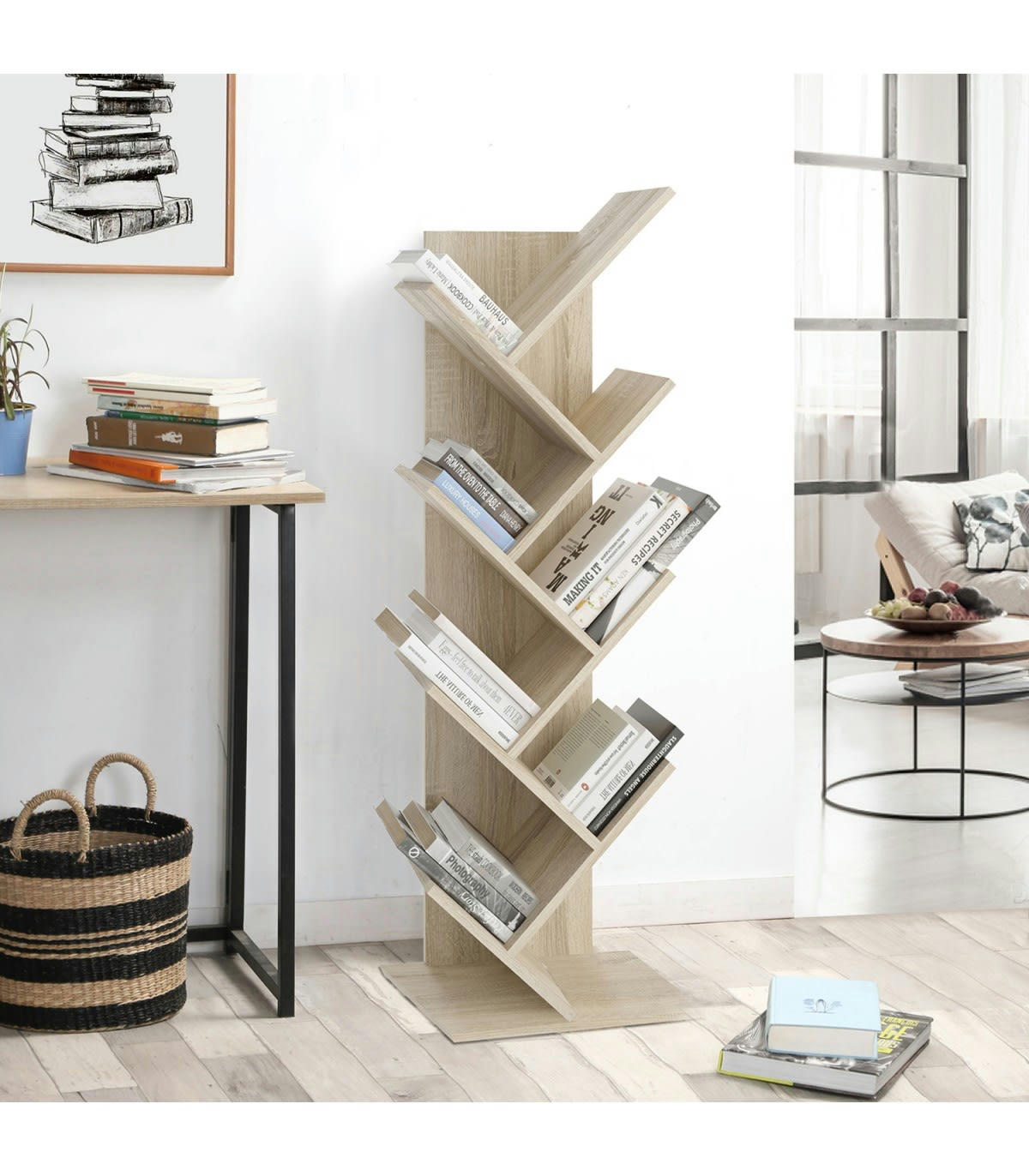 BÜCHEN - Bibliothèque avec Étagères Géométriques