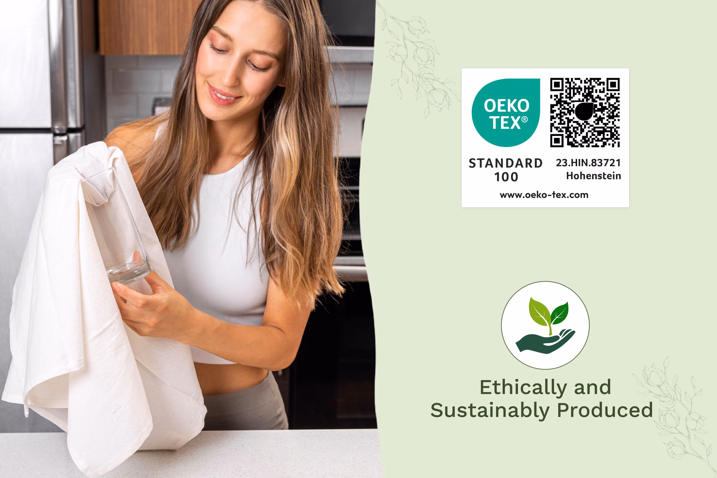 Flour Sack Towels, Organic Cotton Baking Towels and Tea Towels, Absorbent Dish Towels, Reusable Kitchen Towels, Cottagecore Gift, 27”x27”