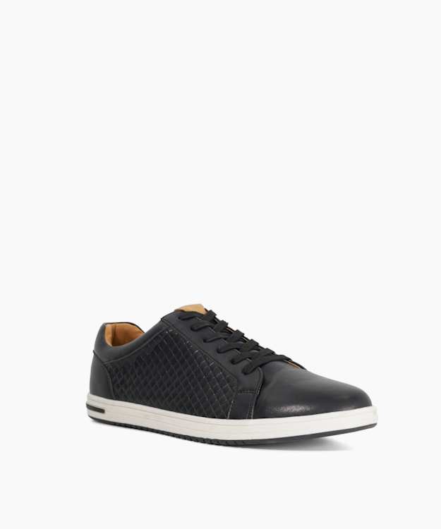 Tezzy Weave Black - Wide Fit Lace-Up Weave Trainers