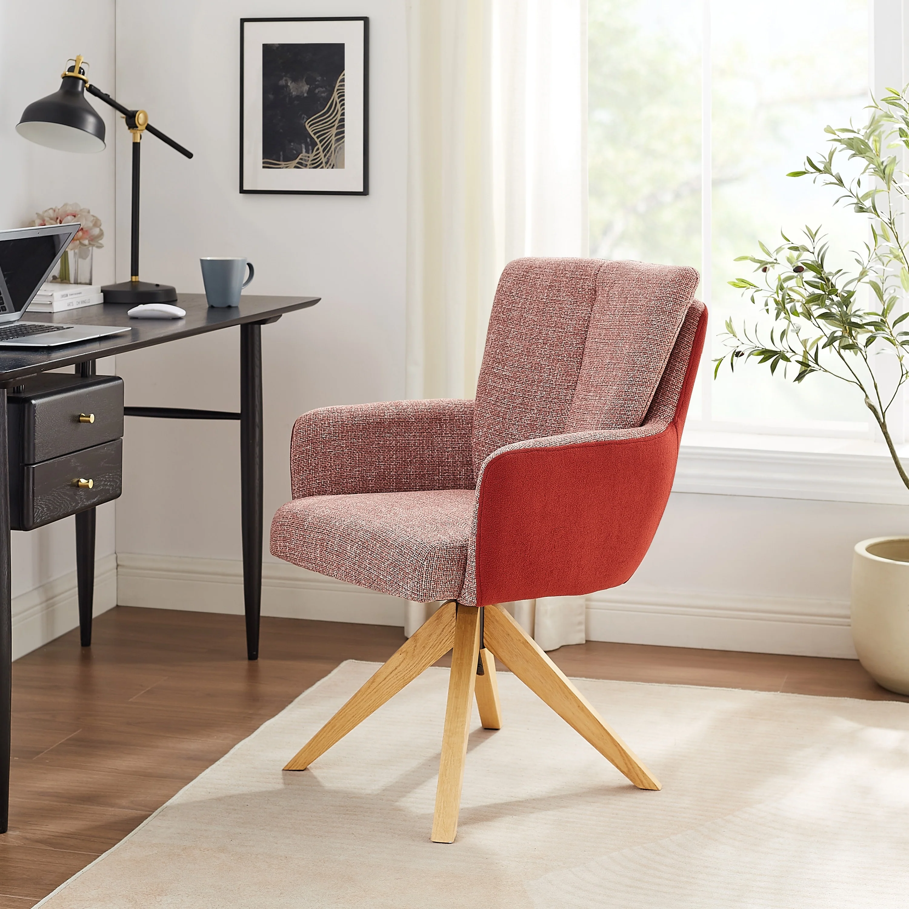 Art Leon Mid-century Modern Swivel Home Office Desk Chair