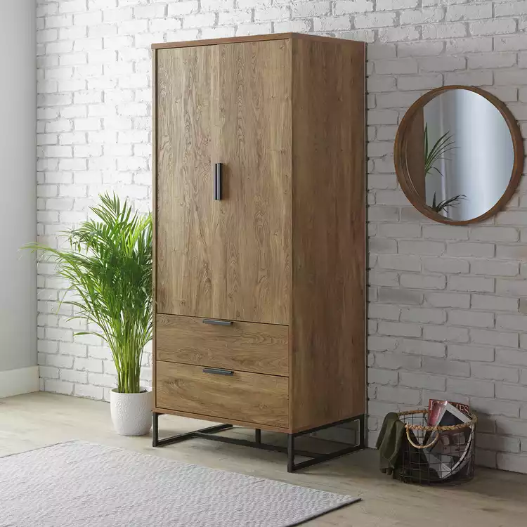 Habitat Nomad 2 Door 2 Drawer Wardrobe - Oak Effect