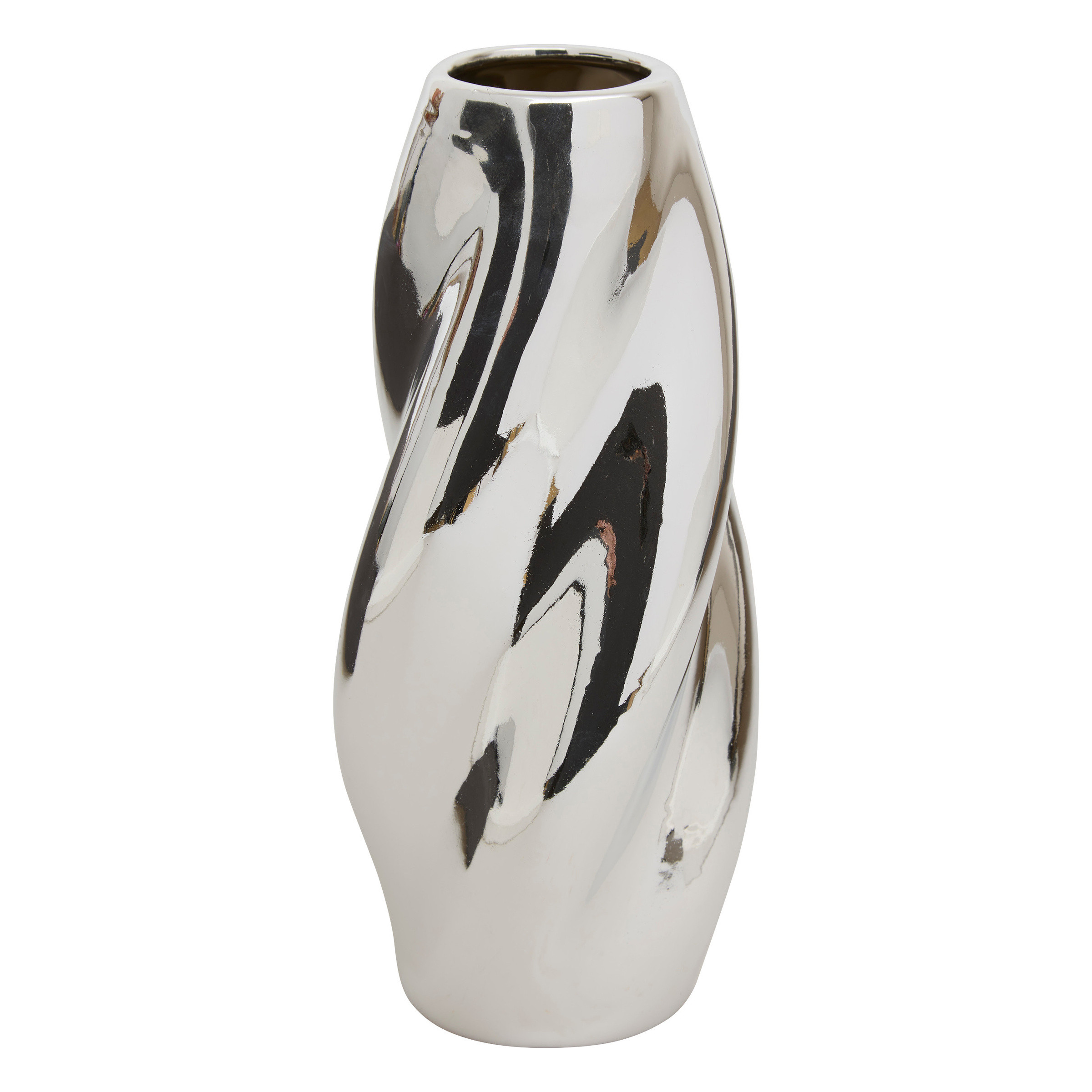 Wazon srebrny TWISTED SKY, ceramiczny