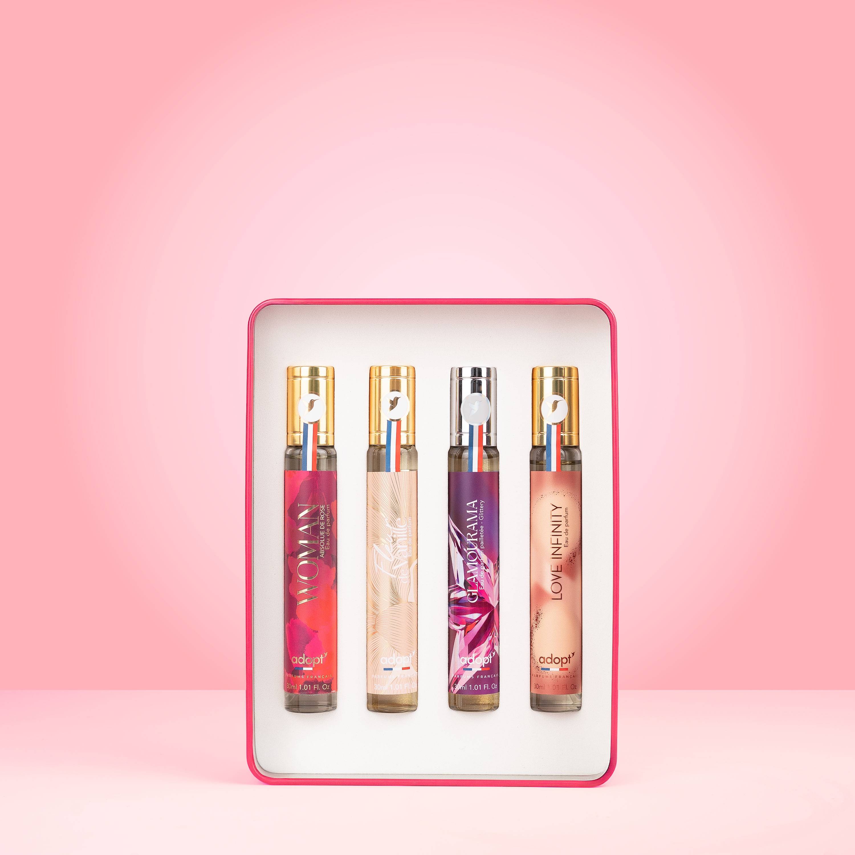 Coolest mom everCoffret métal 4 eaux de parfum 30ml - Woman   Glamourama   Fleur de vanille   Love Infinity