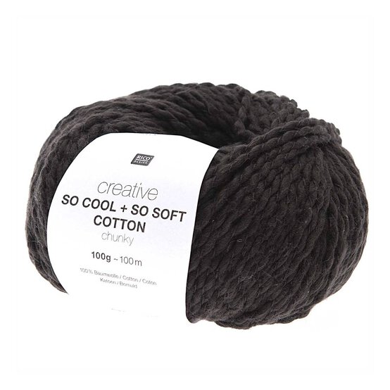 Rico Creative Black So Cool   So Soft Cotton Chunky 100g