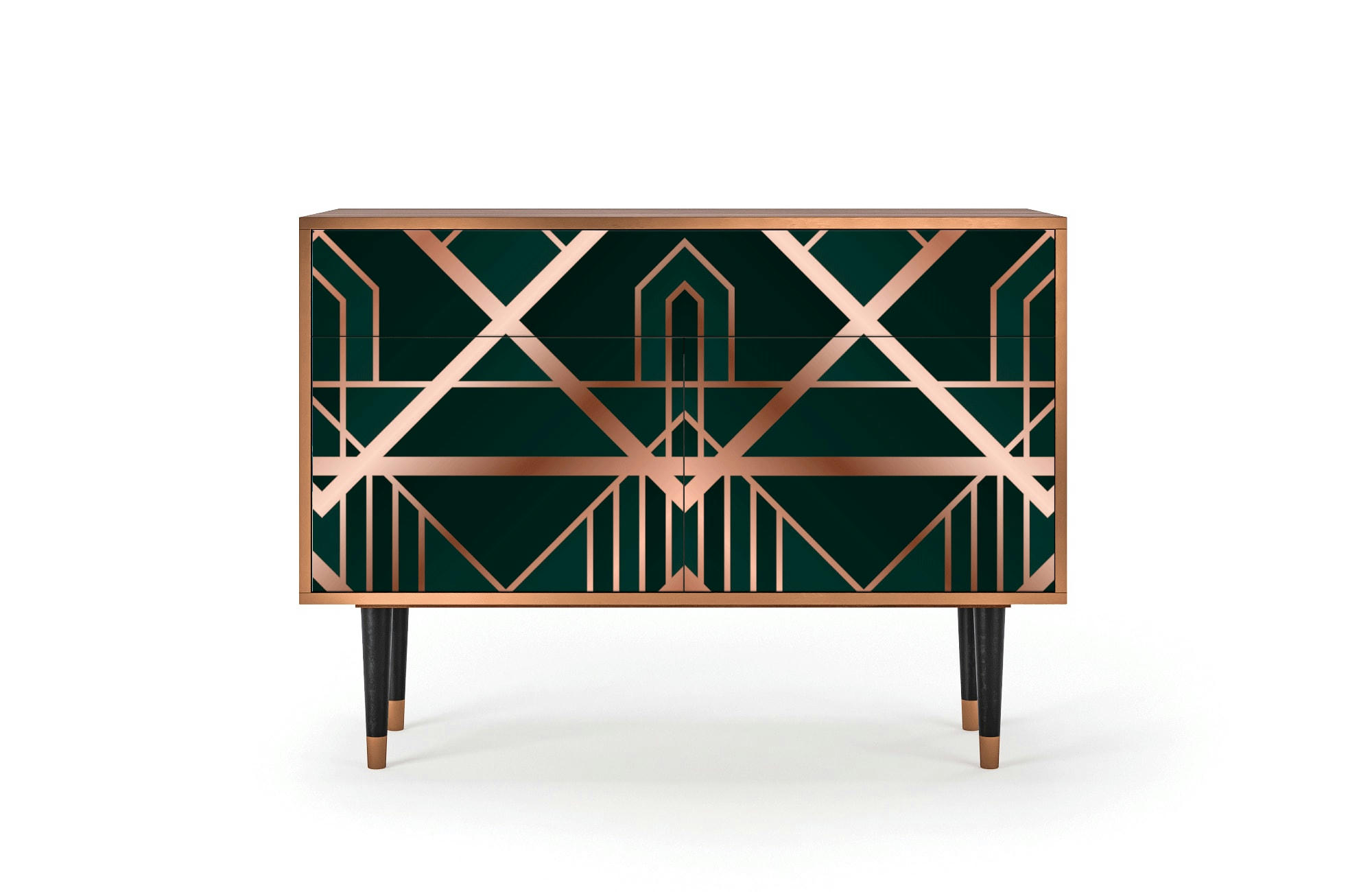 EMERALD GATSBY - Buffet  vert 2 tiroirs et 2 portes L 115 cm