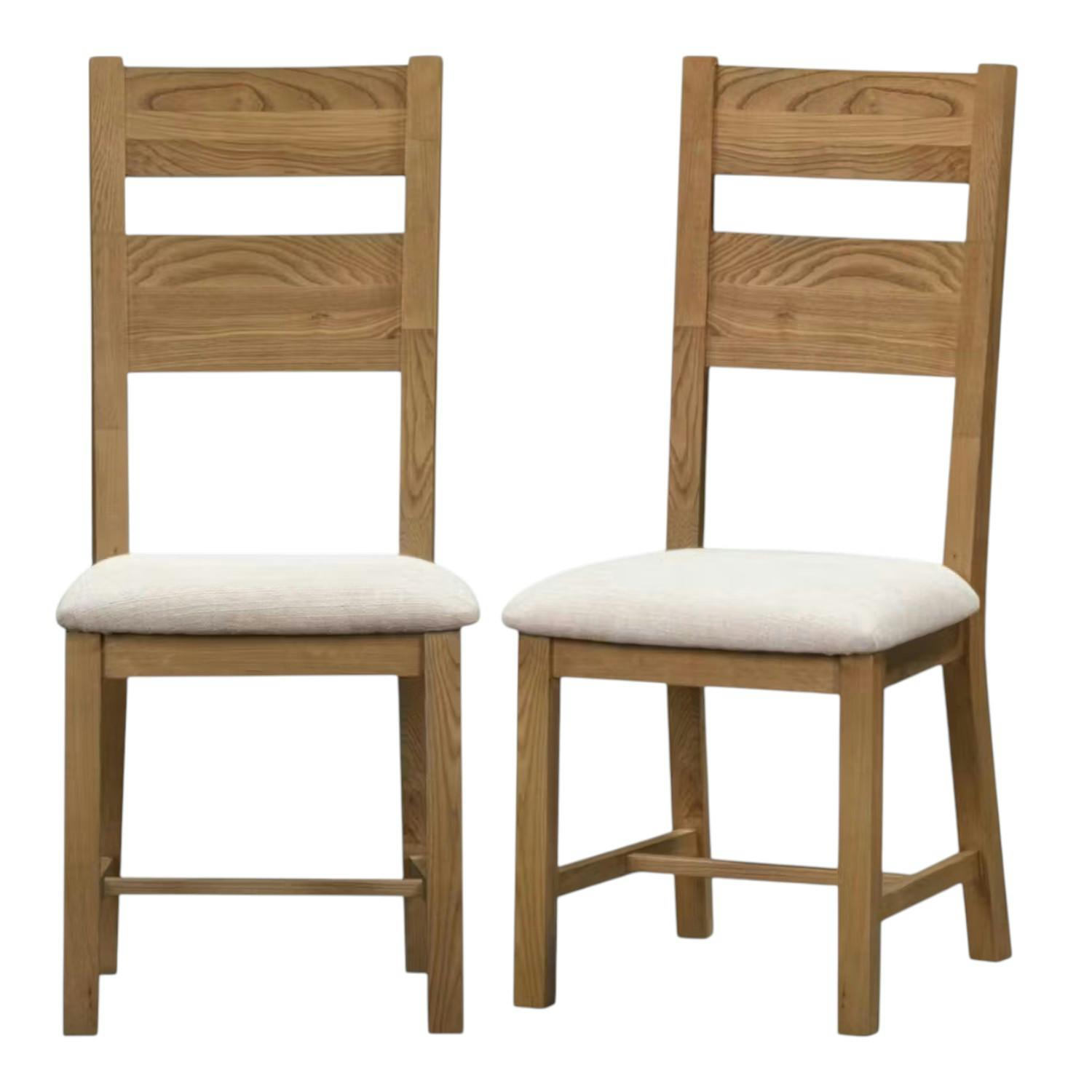 Chaise de salle à manger bois et tissu (lot de 2) VALMONT