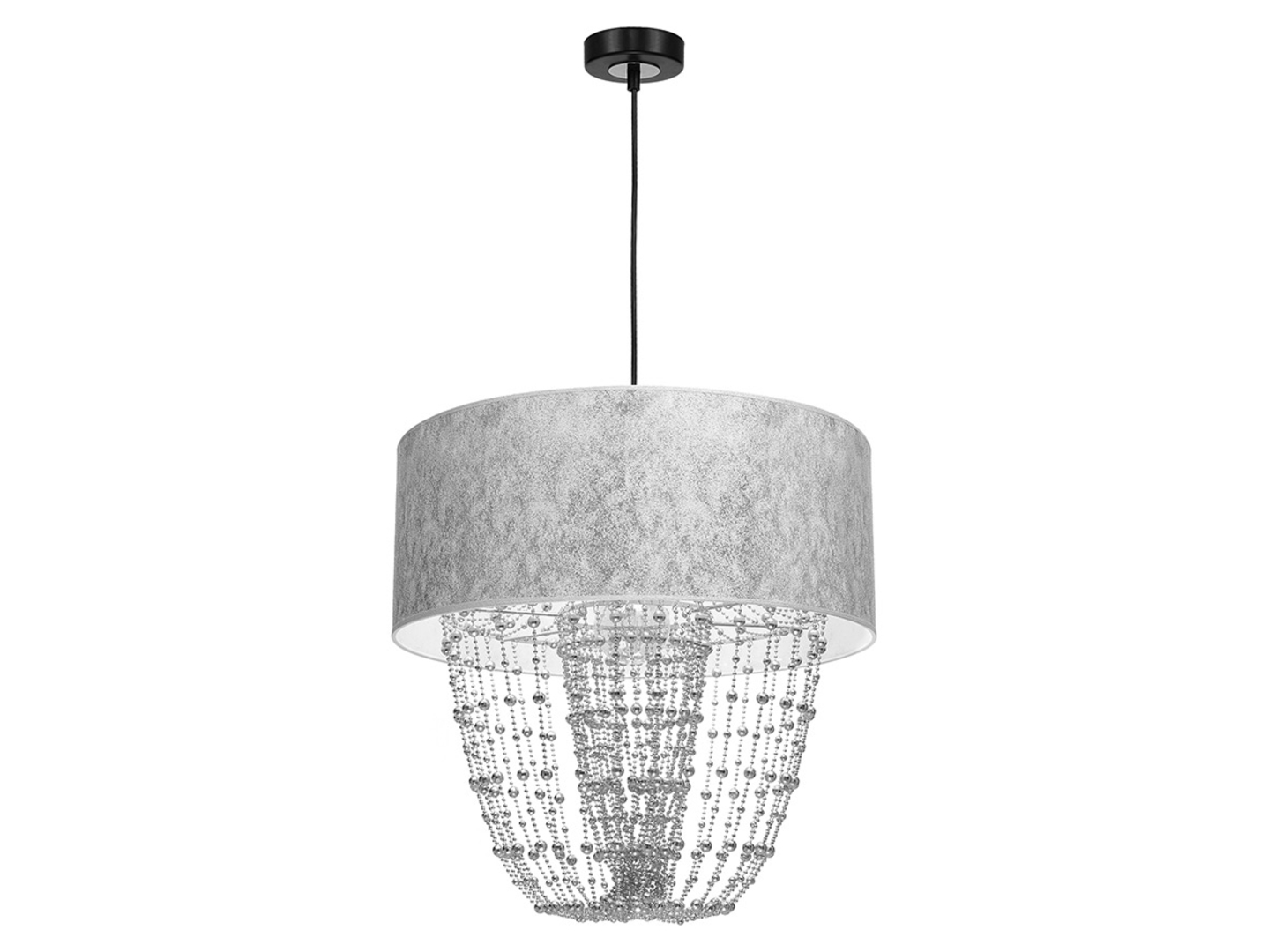 Lampa wisząca Almeria tkaninowa srebrna